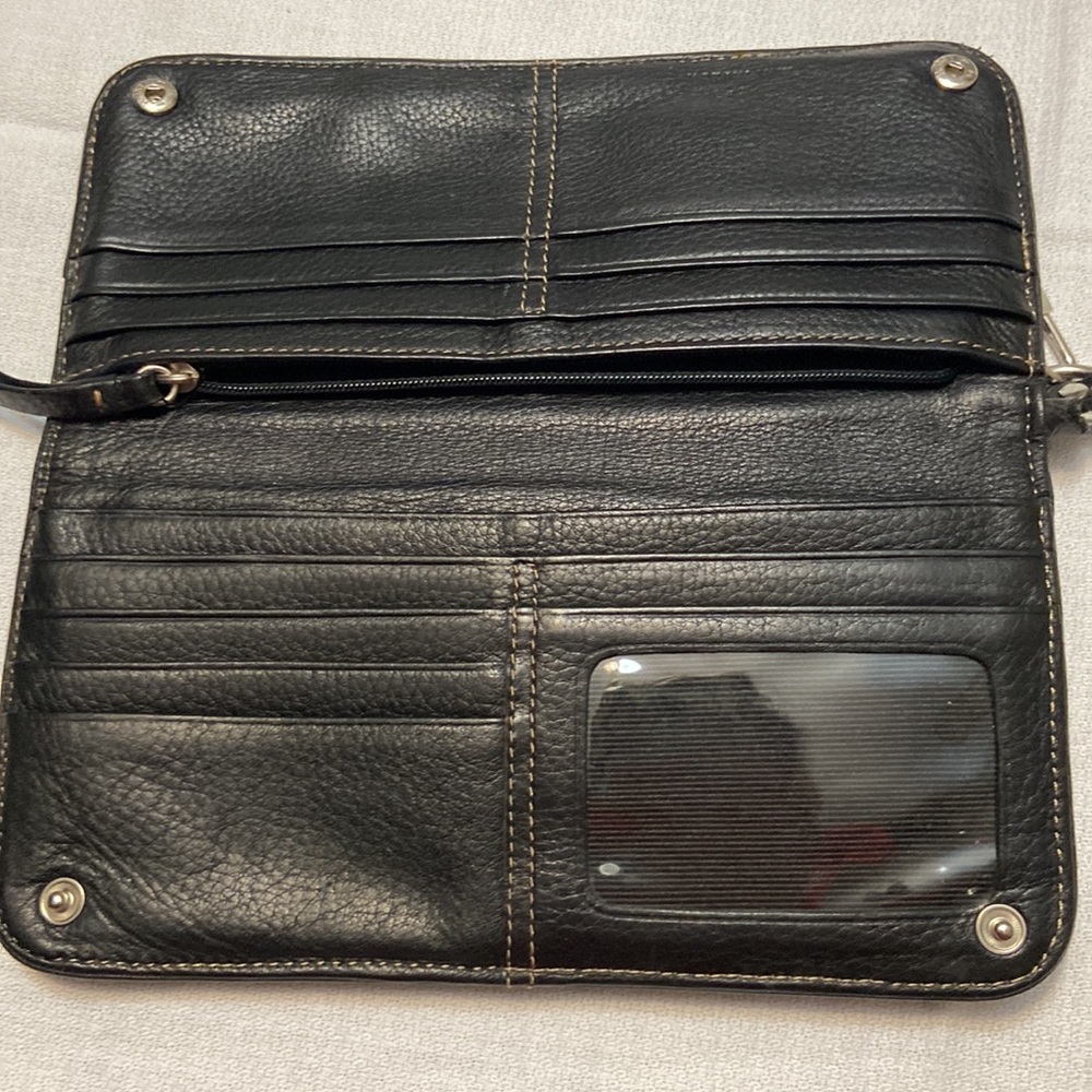 Ann Taylor Wristlet Clutch Wallet, ID&Multiple Card Slots,Zippered Compartments - Picture 6 of 11